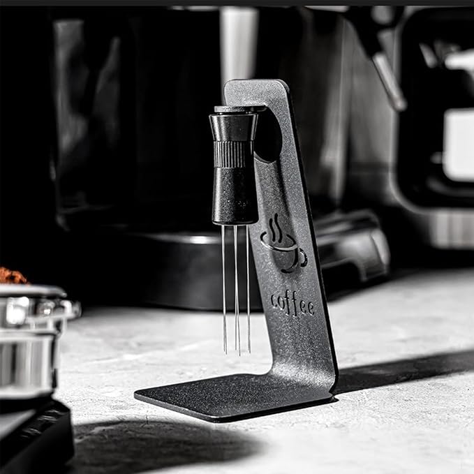 WDT Espresso Distribution Tool, 6-Pin 304 Stainless Steel Coffee Stirrer for Barista, Adjustable Espresso Needle Distributor for Even Extraction