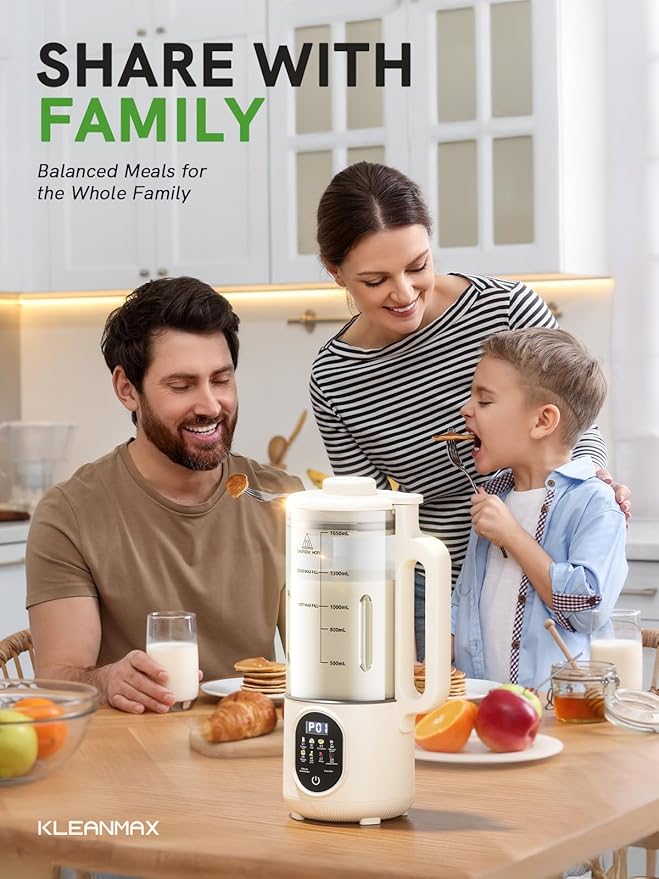 Upgraded 55oz Nut Milk Maker Machine (Extra Large),10-in-1 Automatic Soy Milk Maker with 20 Blades, Homemade Plant-Based Oat, Almond Milk Maker with Auto Clean/DelayStart/BoilWater/Keep Warm,5-6 Cups