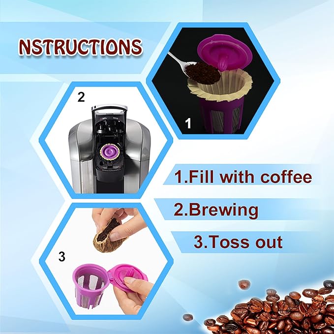 300 Count Natural Disposable Coffee Paper Filters, Compatible with Keurig 1.0 and 2.0 Coffee Maker fit all Kind of Reusable Coffee Pods