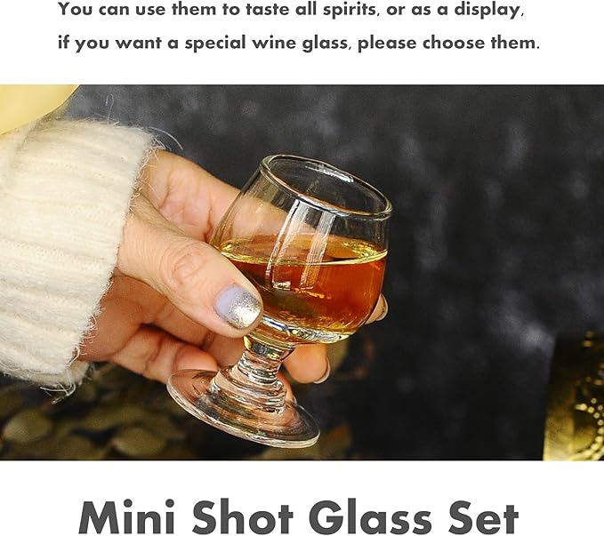1.75oz Mini Shot Glass Set of 6 - Clear, Super Cute, Perfect for Tasting Brandy - Glass Snifters
