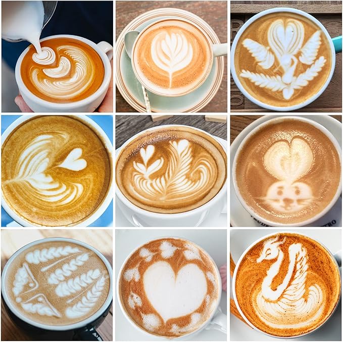 Espresso Milk Frothing Pitcher, 20OZ/600ML Stainless Steel Milk Frother Cup with Decorating Art Pen for Espresso Machine