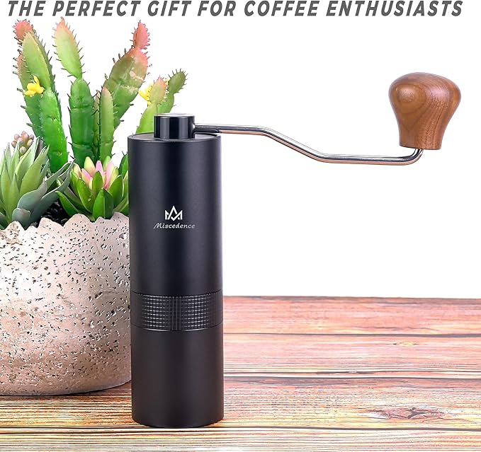 Manual Coffee Bean Grinder Internal Adjustable Setting Double Bearing Positioning, hand burr coffee grinders for home use Perfect for Camping