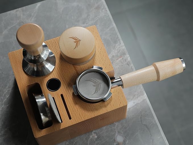 Espresso Tamping Station 54mm for Breville Accessories – Portafilter Holder with Tamper, Distributor, Dosing Funnel, WDT Tool & Puck Screen Slots