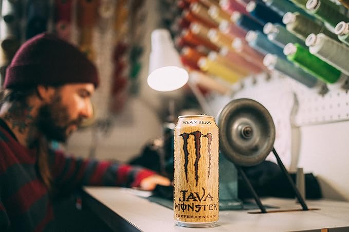 Monster Energy Java Monster Mean Bean, Coffee + Energy Drink, 15 Ounce (Pack of 12)