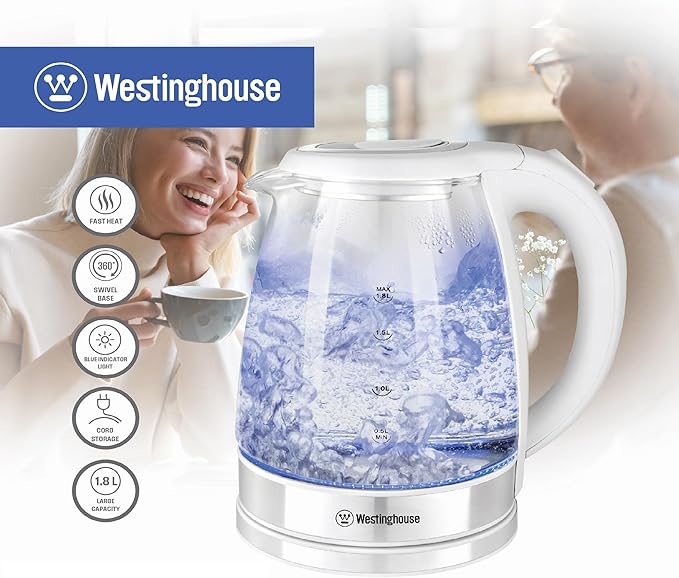 220 Volt Kettle - Cordless - 1.7 Liter - Glass Kettle - Bundle With Dynastar 220 Volts 240 Volts (Not For USE IN USA)
