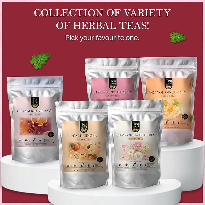 Tealeaf & Co. Senna Tea Blended with Fresh Herbs - Pure Herbal Tea Bags with Senna Leaves Extract - Flavored Herbal Blend - Low Caffeine - Gluten Free - 50 Teabags