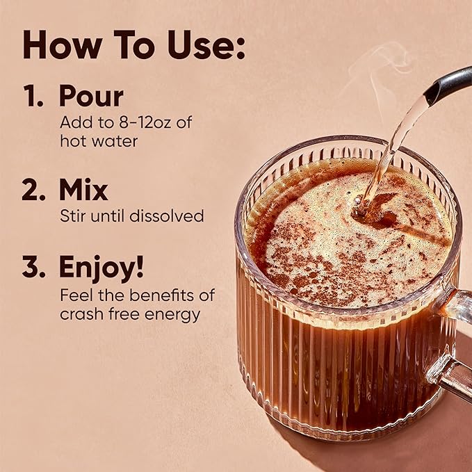 IQJOE Mushroom Coffee Packets (40 Servings) Lion’s Mane, Magtein Magnesium, Antioxidants, Adaptogens - Toasted Hazelnut - Instant Coffee for Focus, Clarity, Mood, Energy Boost - Sugar Free, Vegan