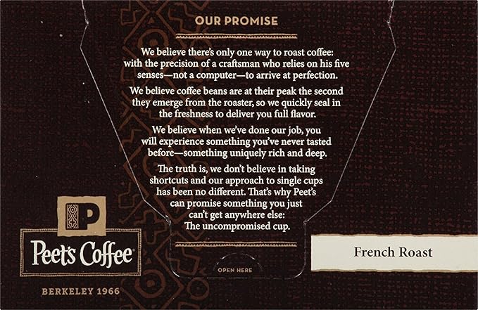 Peet’s Coffee French Roast K-Cup Coffee Pods for Keurig Brewers, Dark Roast,10 Count (Pack of 6)