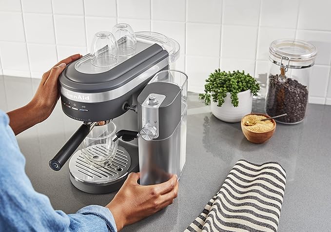 KitchenAid Semi-Automatic Espresso Machine and Automatic Milk Frother Attachment - KES6404