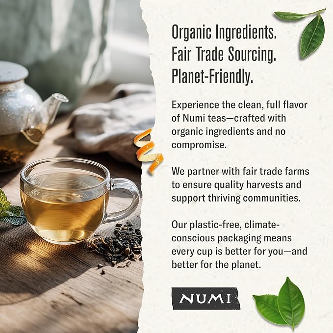 Numi Organic Gunpowder Green Tea, 100 Tea Bags, Full-Bodied & Gently Rolled Chinese Green Tea, Caffeinated