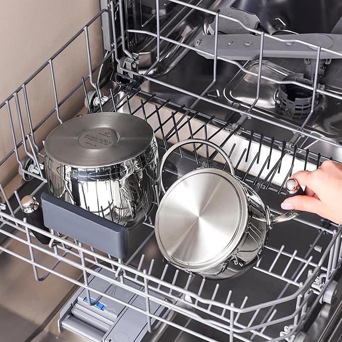 Karaca Stella Stainless Steel Turkish Teapot Set XL, 1L Tea Pot & 2L Water Tank (Kettle), Stove Top/Induction Compatible, Elegant Silver Color, Easy to Clean, Heat-Resistant Handles