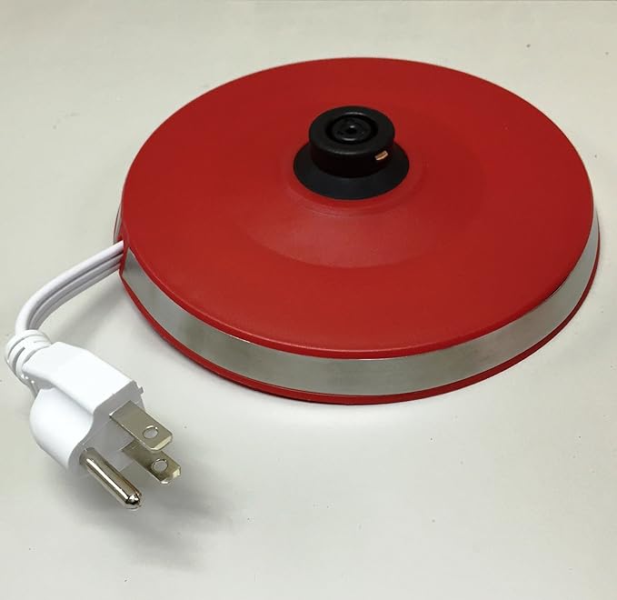 FixtureDisplays® Ceramic Electric Kettle with Red White Polka Dots 13581NEW