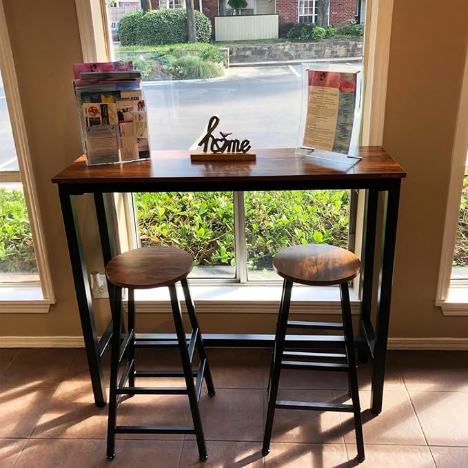 Mr IRONSTONE Bar Table, 53" Pub High Top Rectangular Bar Height Sofa Table Dining Table, for Narrow Space, Living Room, Vintage