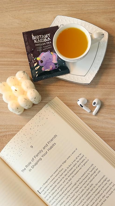 Instant Karma Tea | Dates, Ginger & Cinnamon Instant Tea | All-Natural, Caffeine-Free, No Added Sugar | Warm & Comforting | 20 Sachets (Dates, Ginger, and Cinnamon)