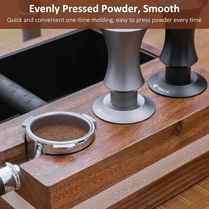 58.5mm Coffee Tamper, Spring-loaded Espresso Tamper with 20lbs/30lbs Replacement Springs - Anodized Aluminum Handle and 100% Stainless Steel Ripple Base