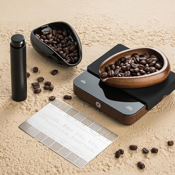 KitchenTour Ultimate Coffee Kit - Ceramic Dosing Cup + Anti-Static Sprayer + Grind Size Ruler - 3-in-1 Pro Set: Measure, Spray, Validate
