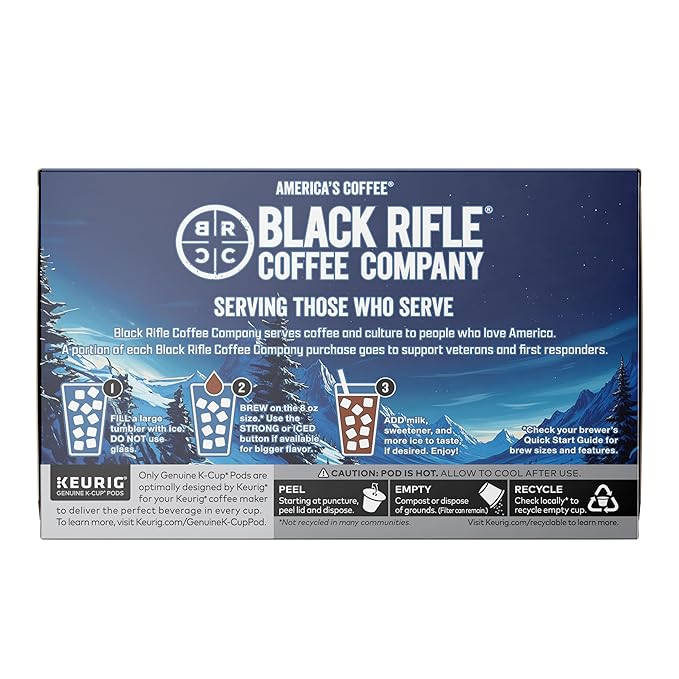 Black Rifle Coffee Company Iced Caramel Coffee K-Cup – Limited Edition, Smooth Caramel Flavor with Buttery Finish, Hot Brew for Iced Coffee, Rounds 12-count