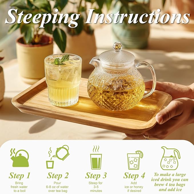 WT WEETEE Sencha Green Tea Bags 100 Count, Unique Roasted Rice Aroma, Non-Bitter & Refreshing Steamed Green Tea, Natural Caffeine & Antioxidant, Good for Hot Iced Cold