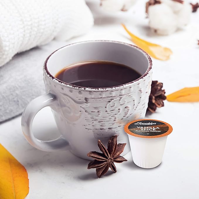 Brooklyn Beans Roastery Vanilla Spice Flavored Coffee Pods - Compatible with Keurig K Cup Brewers Including 2.0 Machines, 40 Count