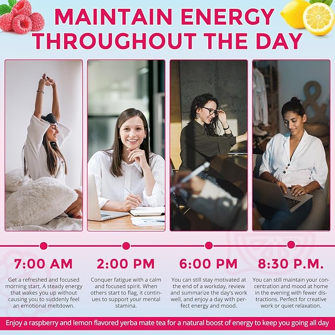 Yerba Mate Tea - Natural Energy & Low Sugar|Mate Tea Clean Energy with No Crash|Stay Refreshed and Focused Throughout the Day - Ideal for Health Enthusiasts |Iced or Hot Non-GMO, Gluten-Free - 30P