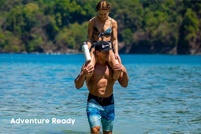 HYDRO CELL Stainless Steel Insulated Water Bottle with Straw - For Cold & Hot Drinks - Metal Vacuum Flask with Screw Cap and Modern Leakproof Sport Thermos for Adults (White 24oz)