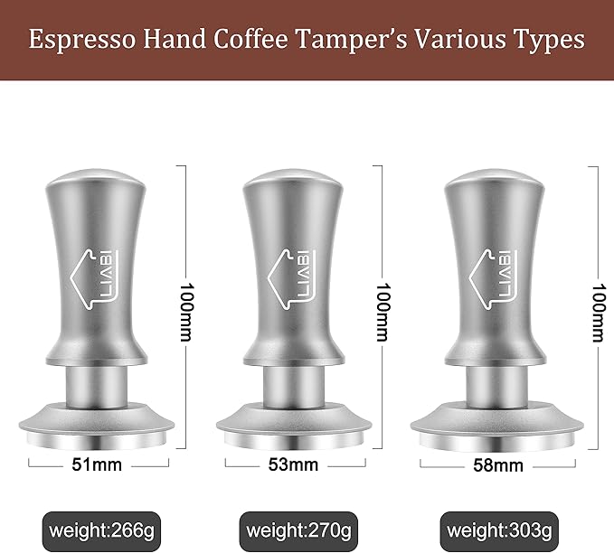 Coffee Tamper 51mm, Espresso Tamper with 2 Spring Loaded Tamper, Barista Coffee Tamper Tools with Aluminum Tamper Stand Holder, 100% Stainless Steel Flat Base Tamper for Espresso Machine(Silver)