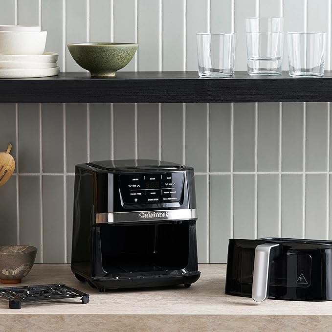 Cuisinart Air Fryer, 2.6-Quart Compact Basket Fryer with 3 Cooking Functions to Air Fry, Roast, and Bake, 3 Airfryer Presets, Dishwasher-Safe Parts, AIR-80, Stainless Steel & Black