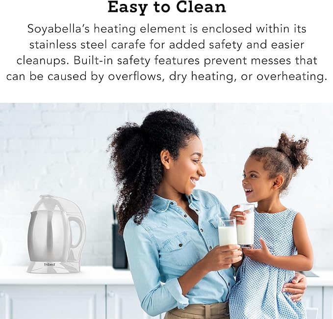 Tribest SB-132 Soyabella Automatic Soy and Other Plant-Based Milk Maker with Tofu Kit (White/Stainless Steel)