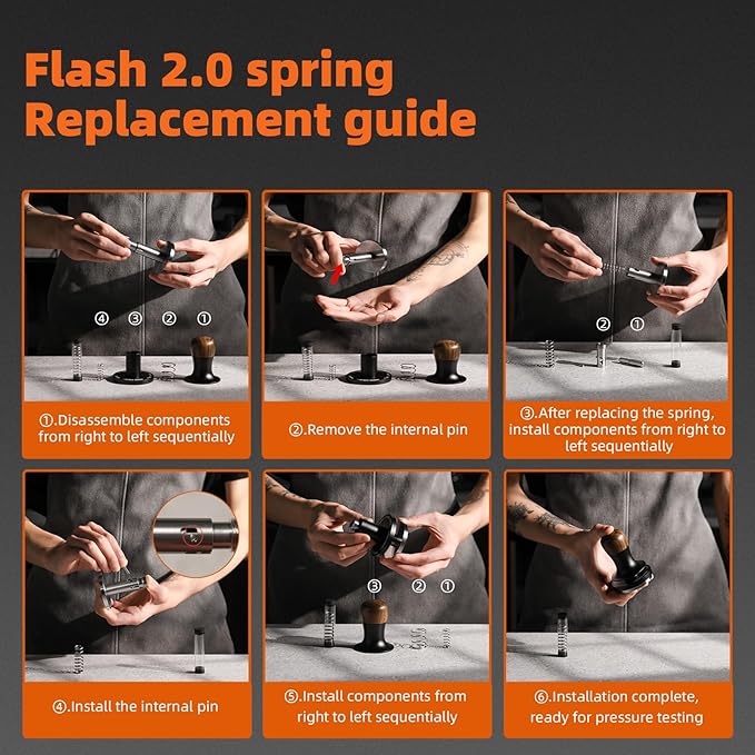 MHW-3BOMBER 49.7mm Espresso Tamper - 3 Spring Loaded Coffee Tamper with Sound Feedback - Barista Calibrated Tamper with 15lb / 30lbs Replacement Springs - Compatible for ROK Espresso Maker T7069F-OS