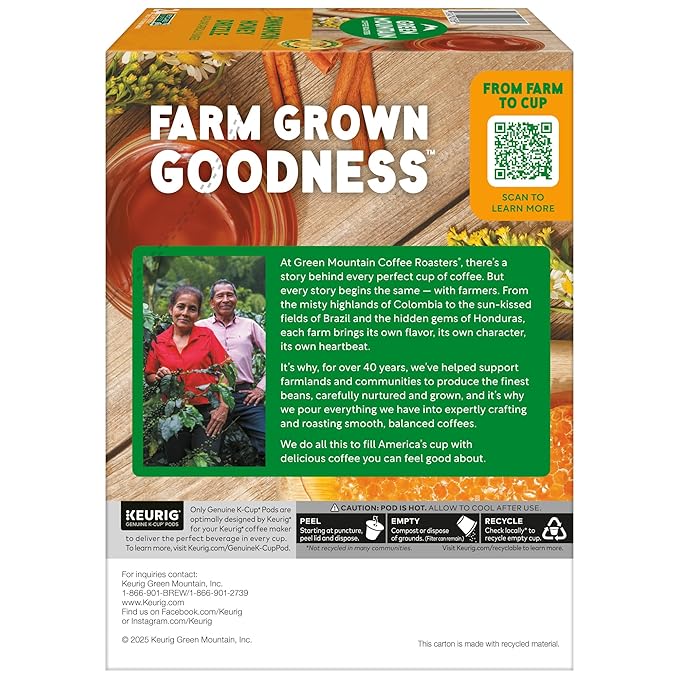 Green Mountain Coffee Roasters Cinnamon Honey Drizzle Flavored Coffee, Single Serve Keurig K-Cup Pod, 96-count pods, (4 Pack of 24)