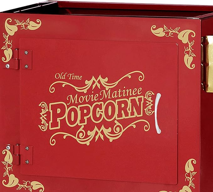 Popcorn Cart - Matinee Replacement Stand for 8-Ounce Poppers with Shelf, Push Handle, and Bicycle-Style Wheels by Great Northern Popcorn (Red)