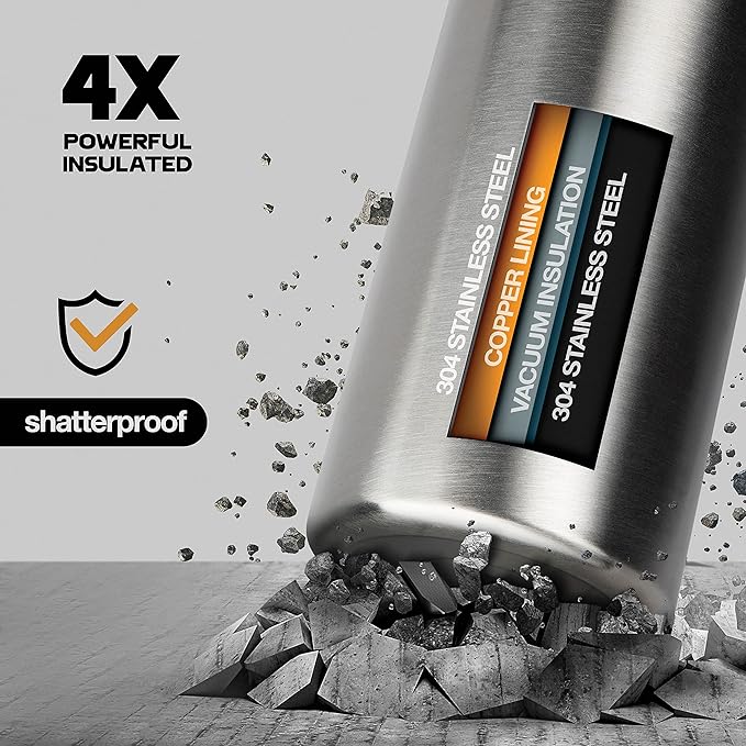 Stainless Steel Insulated Water Bottle and Travel Mug for Hot and Cold Beverages, Wide Mouth, Double Wall Insulated Hydration Sports Water Bottle for Hiking, Biking, Outdoor, 32 OZ BPA Free