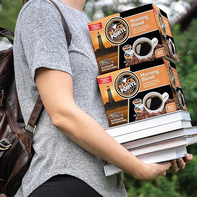 Black Pointe Bay Coffee Morning Blend, Light Roast, 80 Count, Single Serve Coffee Pods for Keurig K-Cup Brewers