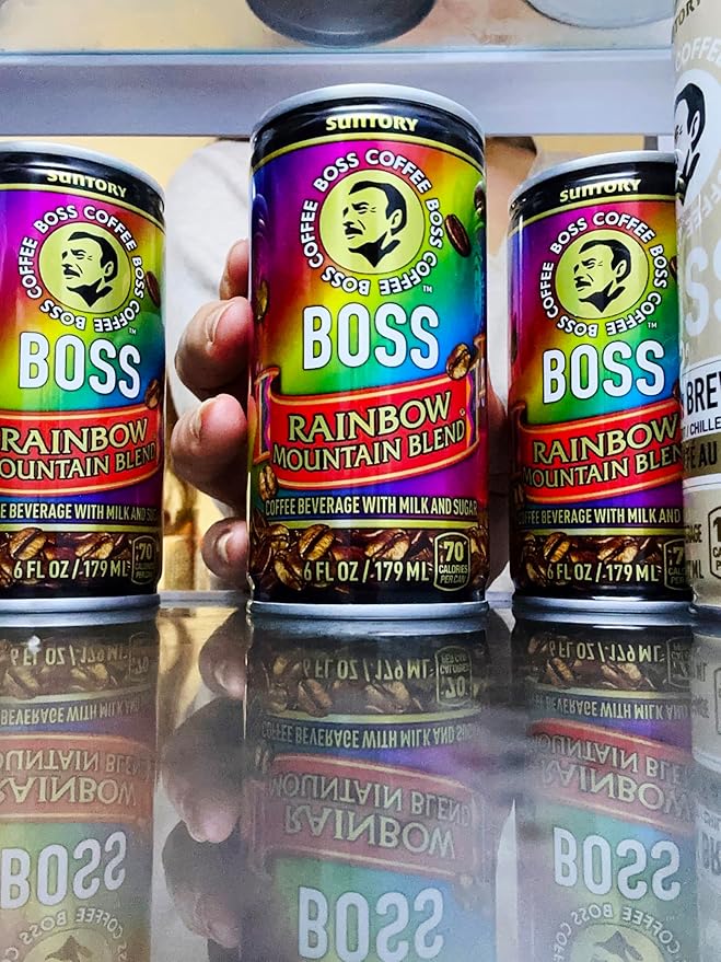 BOSS Coffee by Suntory – Rainbow Mountain Blend Japanese Flash Brew Coffee, 6oz 12 Pack, Imported from Japan, Espresso Doubleshot, Ready to Drink, Contains Milk, No Gluten