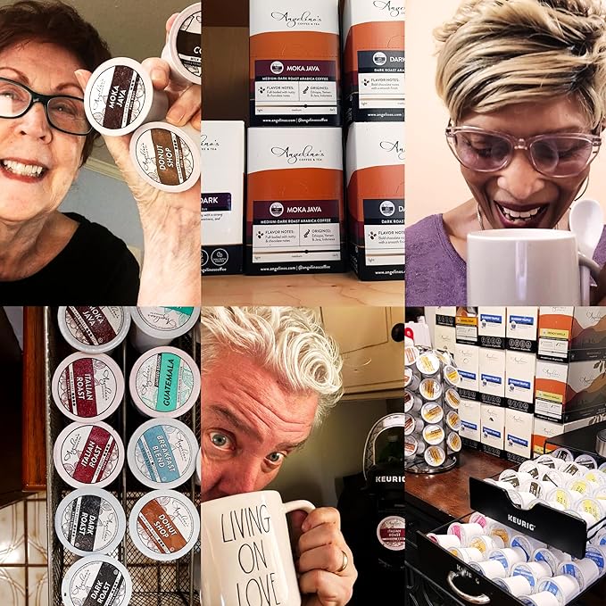 Angelino's Coffee, 96 Count, Compatible with Keurig 2.0 K-Cup Brewers (Dark Roast Variety, 96 Count)