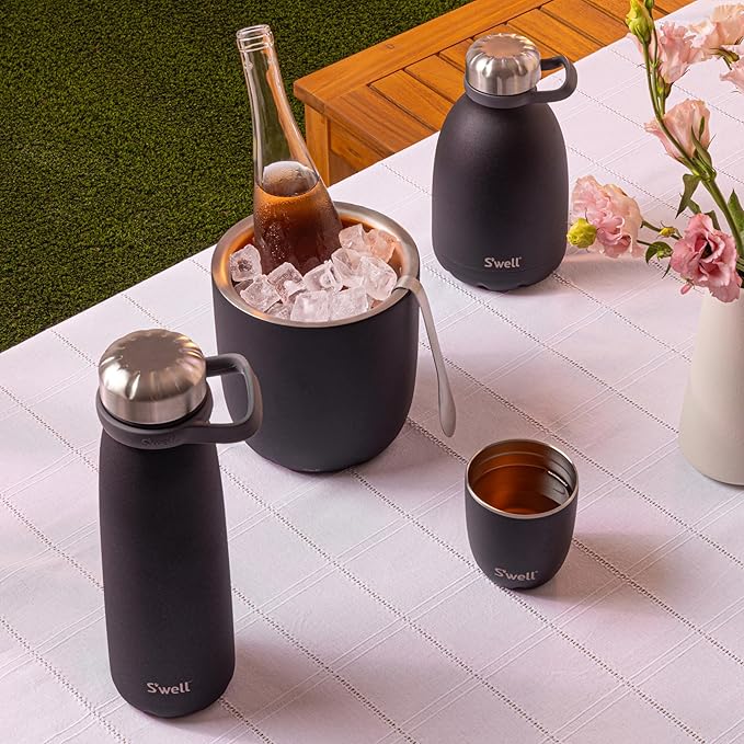 S'well Ice Bucket with Tongs, 68oz, Onyx