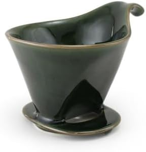 Zero Japan - Bee House Pour Over Coffee Dripper - Lead-Free & Cadmium-Free Ceramic Coffee Maker with Elegant Peek Hole, Drip Cone Brewer Coffee Gift, Brewing Accessories - Antique Green, Standard Size