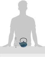 Load image into Gallery viewer, IBILI 40 Oz Azul Cast Iron Teapot | Made in Spain | Floral Design, Stainless Steel Infuser, Enameled Interior, Stovetop &amp; Induction Compatible, Japanese Kettle for Loose Leaf Tea, Tetsubin Design Blue