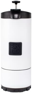 OVRLNDR Travel Coffee French Press, 24 fl.oz Capacity, Double Wall Vacuum Insulated, Easy To Clean Removable Bottom, No Spill Lid, On The Go Coffee Brewing (Snowflake White)