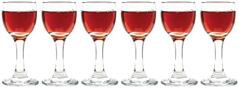 Vikko 1.75 Ounce Shot Glasses, Set of 6 Small Liquor Glass with Stem, Spirit Glasses, Durable Tequila Bar Glasses For Alcohol and Espresso Shots