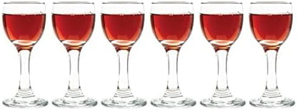 Vikko 1.75 Ounce Shot Glasses, Set of 6 Small Liquor Glass with Stem, Spirit Glasses, Durable Tequila Bar Glasses For Alcohol and Espresso Shots