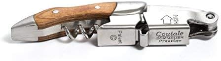 Prestige Waiters Wine Bottle Opener By Coutale Sommelier - Naturalwood - French Patented Spring-Loaded Double Lever Wine Bottle Opener for Bartenders and Gifts