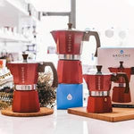 Load image into Gallery viewer, GROSCHE Milano 6 Espresso Cup, 9.3 oz Red Stovetop Espresso Maker - Italian Moka Pot