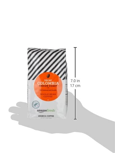 Amazon Fresh Decaf Colombia Whole Bean Coffee, Medium Roast, 12 Ounce (Pack of 3)