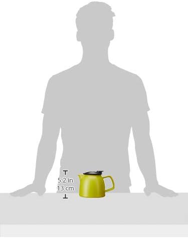 FORLIFE Bell Ceramic Teapot with Basket Infuser, 26-Ounce/770ml, Lime
