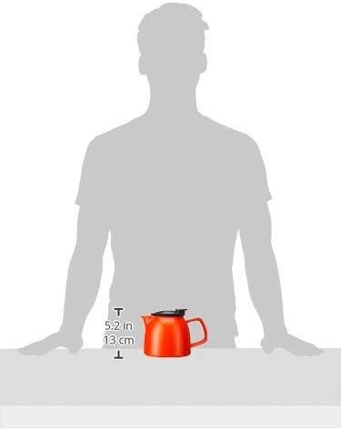 FORLIFE Bell Ceramic Teapot with Basket Infuser, 26-Ounce/770ml, Carrot