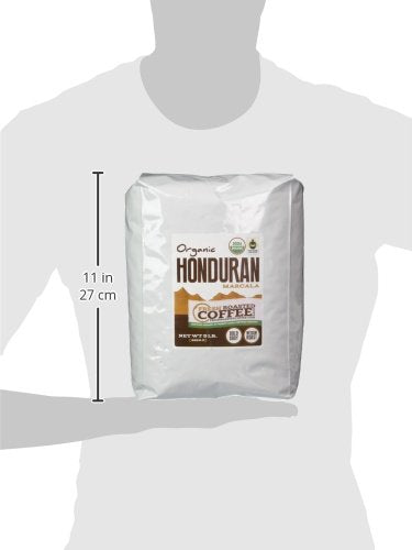 Fresh Roasted Coffee, Organic Honduran Marcala | USDA Organic, 100% Single Origin, Kosher | Medium Roast 5 lb (80 oz) Whole Bean