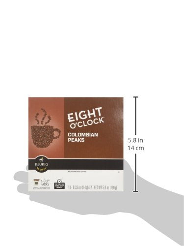 Eight O'Clock Colombian Peaks Medium Roast Coffee K-Cup Packs - 18 CT
