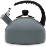 Load image into Gallery viewer, Farberware Omega Tea Kettle, Whistling Tea Pot, Works For All Stovetops, Porcelain Enamel on Carbon Steel, BPA-Free, Rust-Proof, Stay Cool Handle, 2.75 quart (11 cups) Capacity(Gray)