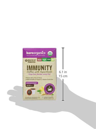 BareOrganics Daily Defense Coffee with Superfoods, 60ct (15660) (Pack of 2)